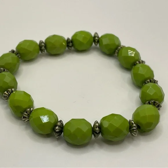 5pc NEW Green Beaded Stretch Bracelets Boho Stack Set Jade Olive Peridot Vibes 🍃 - Picture 14 of 15